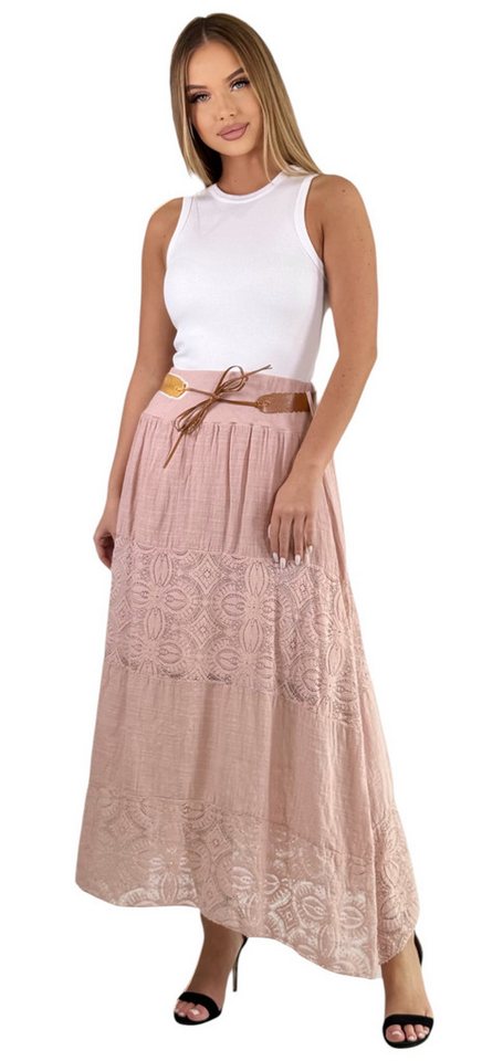 Mississhop A-Linien-Rock Baumwolle Rock Sommerrock locker Freizeit 100% M.3094 von Mississhop