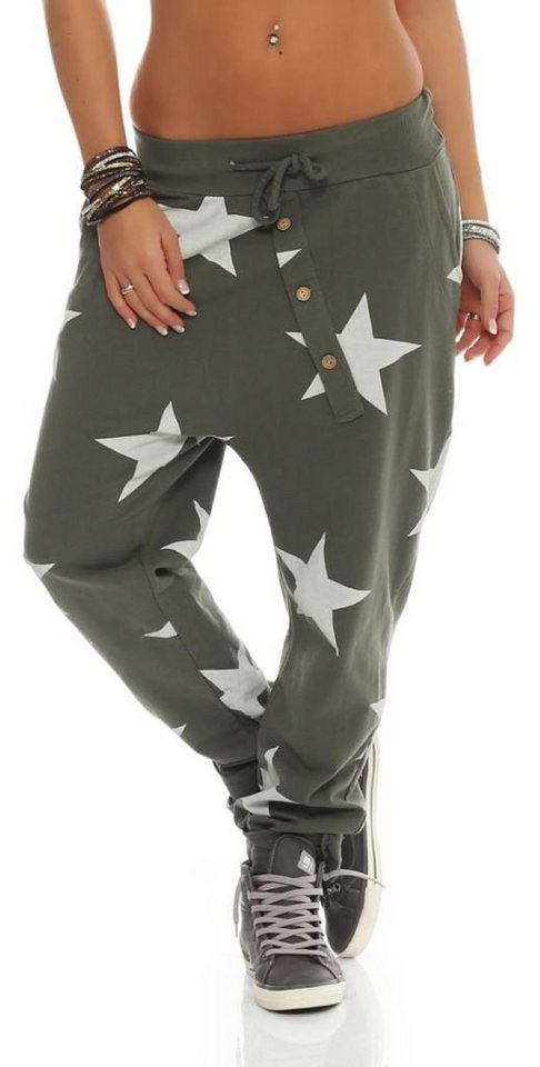 Mississhop Boyfriend-Hose Damen Hose Sweatpants Jogginghose Sterne M.132 von Mississhop