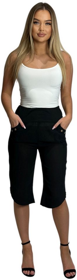 Mississhop Caprihose Caprihose Vielseitige 100 % Baumwollcapri Knöpfe Gr.34-36 von Mississhop