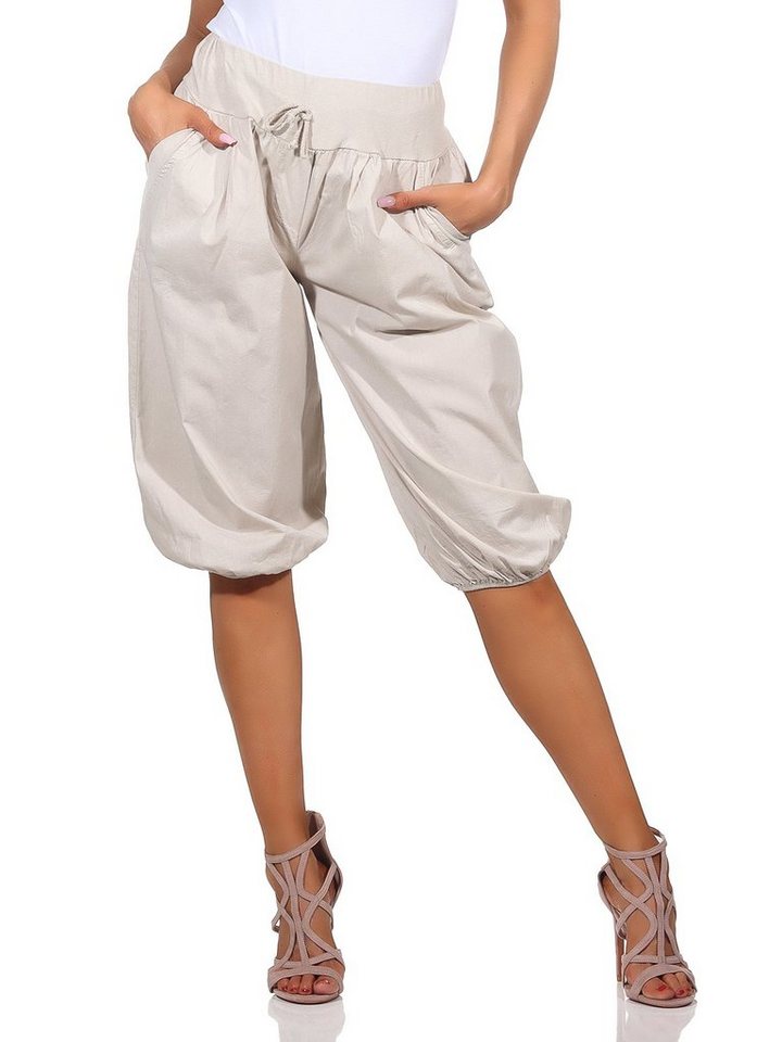 Mississhop Caprihose Damen Baumwolle 100 % Sommerhose Haremhose M.374 von Mississhop