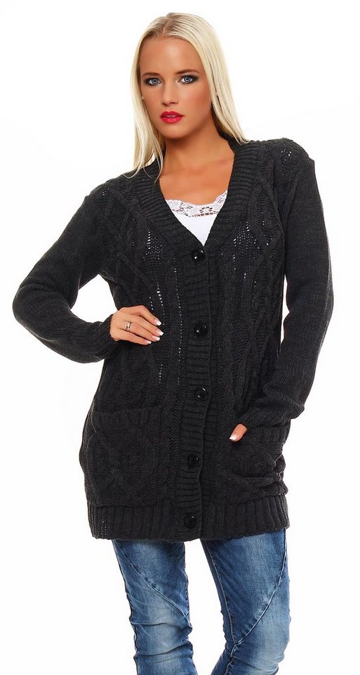 Mississhop Cardigan Damen Lange Strickjacke Cardigan M.3002 von Mississhop