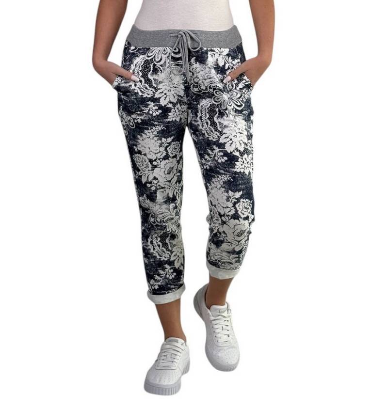 Mississhop Chinohose Damen Hose Blumen Jogginghose Baumwolle gemustert M. 287 von Mississhop