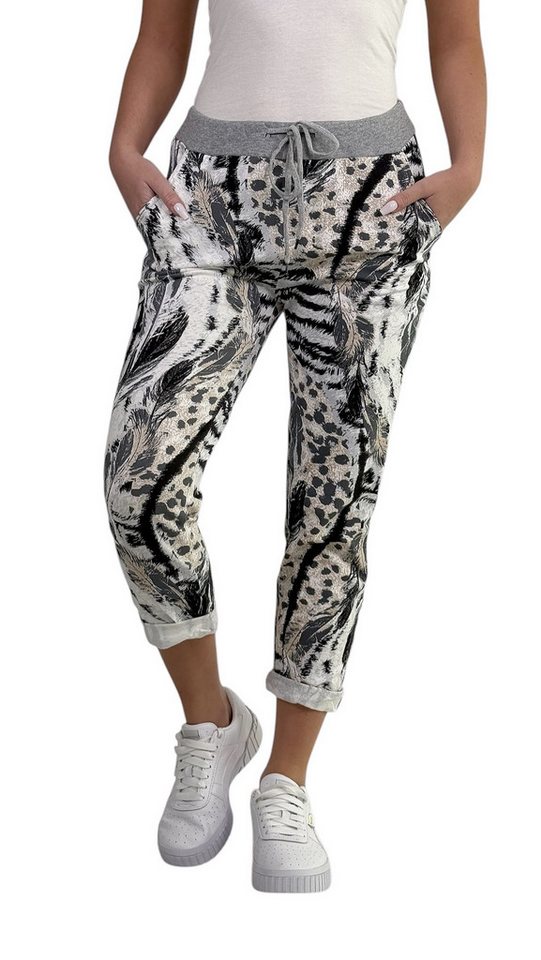 Mississhop Chinohose Damen Hose Blumen Jogginghose Baumwolle gemustert M. 287 von Mississhop