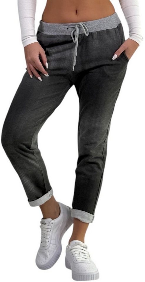 Mississhop Chinohose Damen Hose Blumen Jogginghose Baumwolle gemustert M. 287 von Mississhop