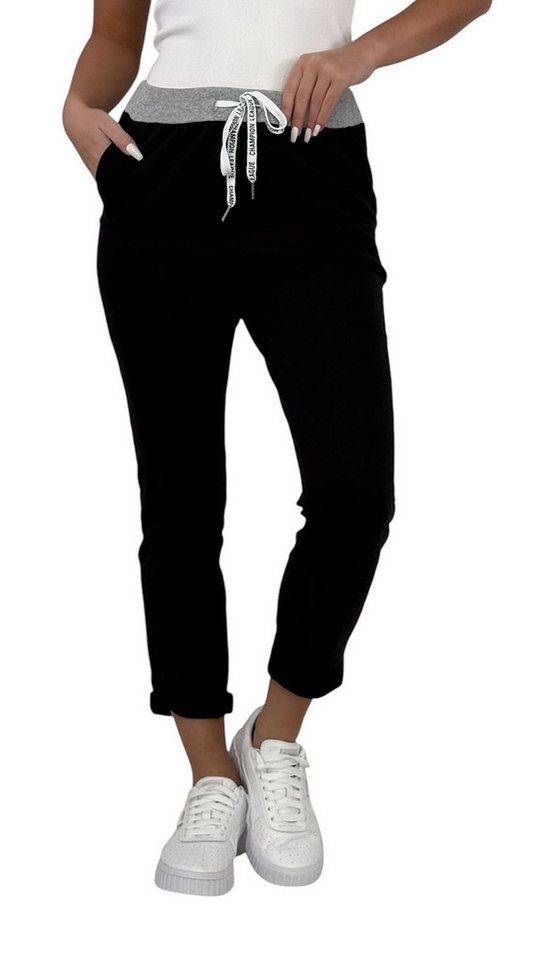 Mississhop Chinohose Damen Hose Blumen Jogginghose Baumwolle gemustert M. 287 von Mississhop