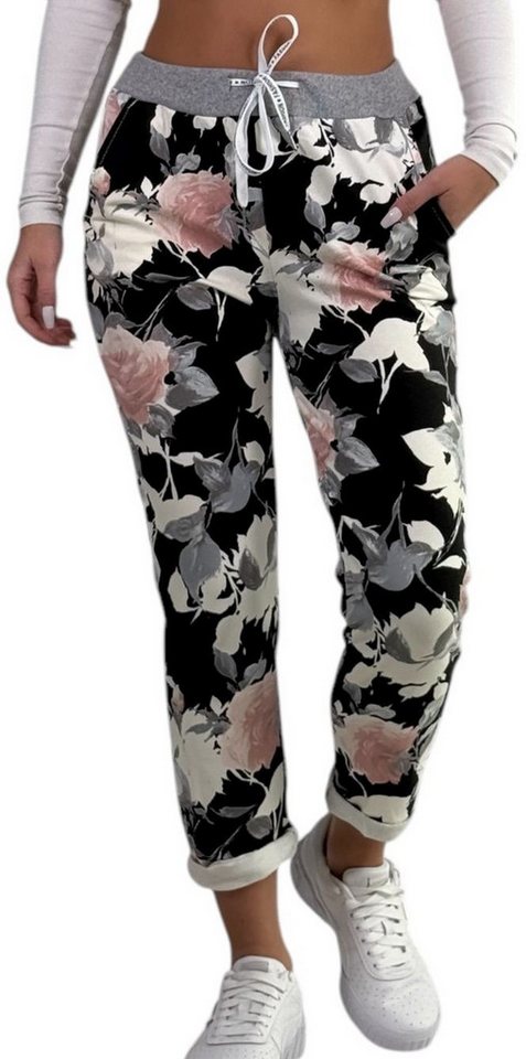 Mississhop Chinohose Damen Hose Blumen Jogginghose Baumwolle gemustert M. 287 von Mississhop