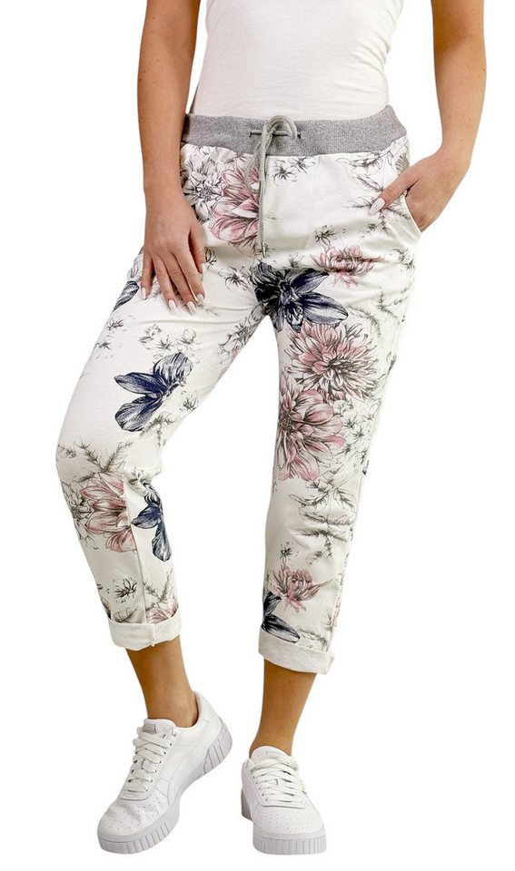 Mississhop Chinohose Damen Hose Blumen Jogginghose Baumwolle gemustert M. 287 von Mississhop