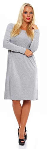 Mississhop DELF Damen Kleid Minikleid Tunika Knielang Grau L von Mississhop