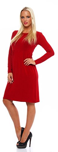 Mississhop DELF Damen Kleid Minikleid Tunika Knielang Weinrot 2XL von Mississhop