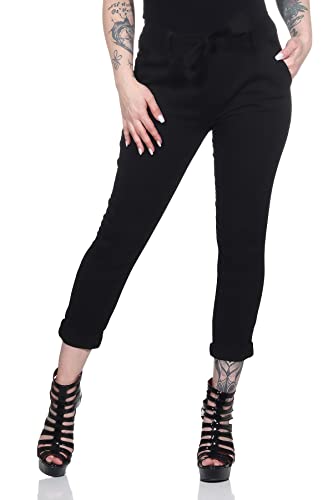 Mississhop Damen Baumwolle Klassische Chino mit Schleife (Mod. 364) schwarz M von Mississhop