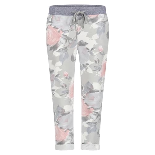 Mississhop Damen Hose Cargohose Blumen Sweatpants Jogginghose Baumwolle Freizeithose Boyfriend Haremshose Blumenprint, Model 4, One Size (Gr. 36, 38, 40 ) von Mississhop