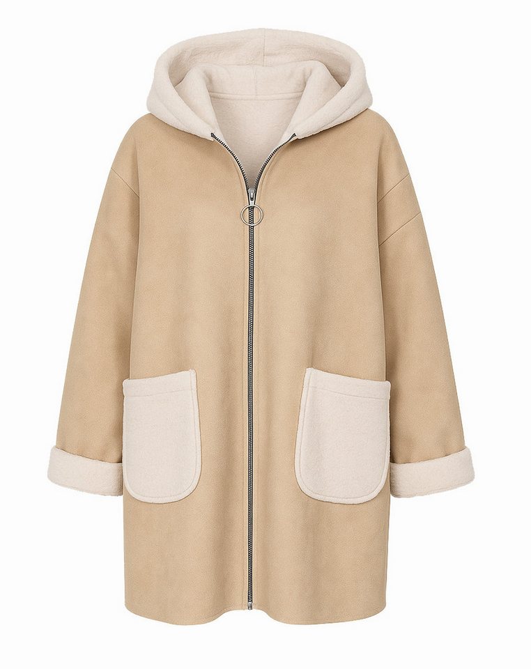 Mississhop Fellimitatmantel Damen Kunstfelljacke mit Kapuze 36-40 Mod.397 von Mississhop