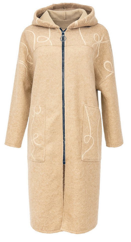 Mississhop Fellimitatmantel Damen Mantel mit Kapuze Gr.38-44 Mod. 399 von Mississhop