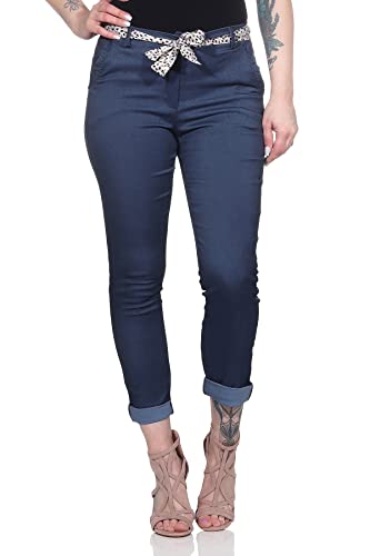 Mississhop Female Damen Stretch Klassische Chino Hose (Mod. 366) Jeansblau L von Mississhop