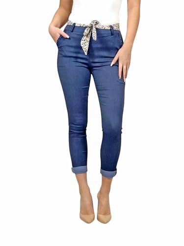 Mississhop Female Damen Stretch Klassische Chino Hose (Mod. 366) Jeansblau XL von Mississhop