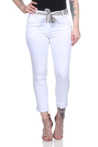 Mississhop Female Damen Stretch Klassische Chino Hose (Mod. 366) Weiß M von Mississhop