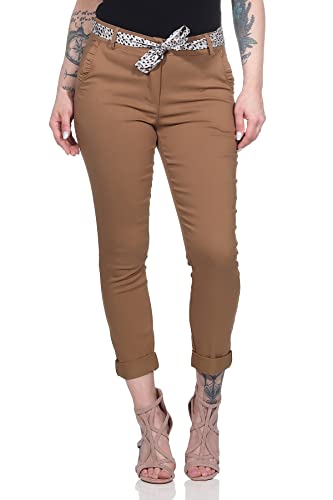 Mississhop Female Damen Stretch Klassische Chino Hose (Mod. 366) braun XXL von Mississhop