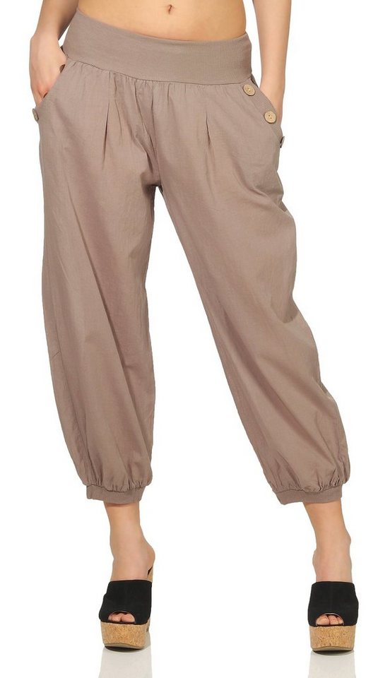 Mississhop Haremshose Damen Baumwolle Aladinhose Unifarbe Hose Sommerhose M.297 von Mississhop