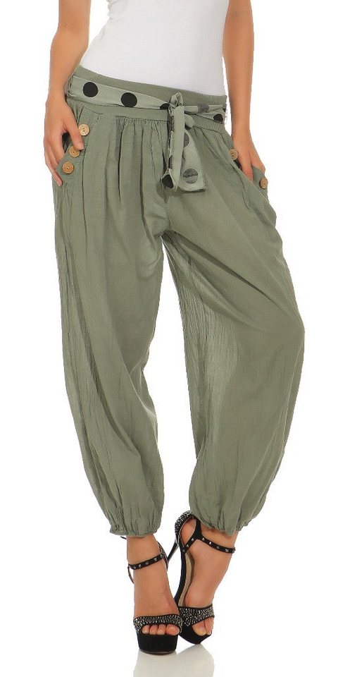 Mississhop Haremshose Leichte Baumwollhose einfarbige Hose Sommerhose Aladinhose M. 270 in Unifarbe von Mississhop