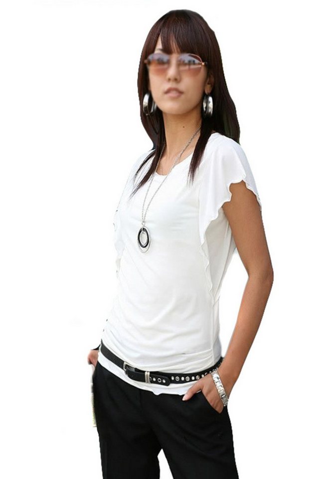 Mississhop Kurzarmshirt Damen T-Shirt Kurzarmshirt Schmetterlingärmeln M.5090 von Mississhop