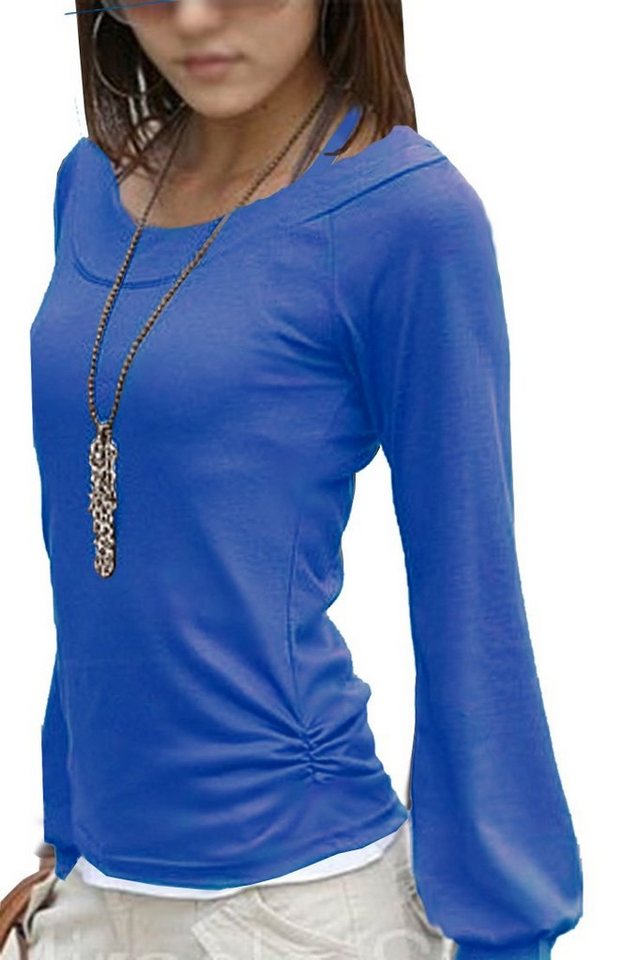 Mississhop Langarmshirt Bluse Tunika Longshirt mit eleganten Ballonärmeln Fado von Mississhop