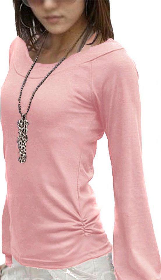 Mississhop Langarmshirt Bluse Tunika Longshirt mit eleganten Ballonärmeln Fado von Mississhop