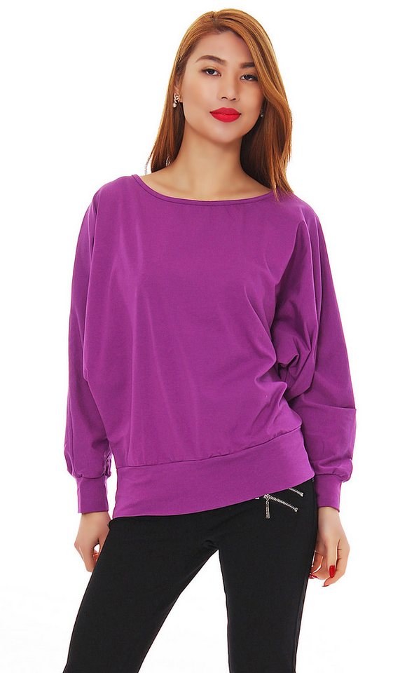 Mississhop Langarmshirt Damen-Sweatshirt mit Fledermausärmeln Ida von Mississhop