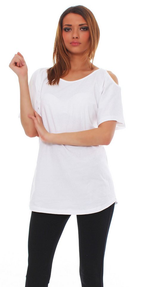 Mississhop Langarmshirt Trendiges Damen-Shirt mit Cut-Out-Ärmeln M. Klara von Mississhop