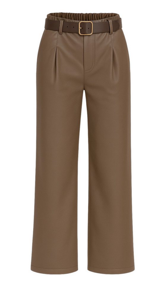 Mississhop Lederimitathose Damen Hose aus Kunstleder mit Gürtel M.403 von Mississhop