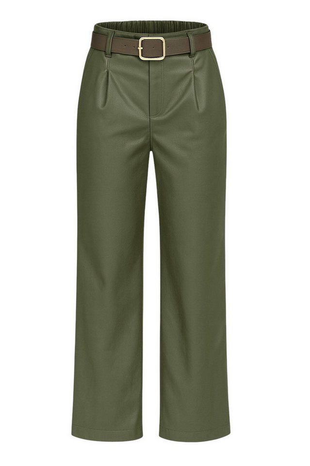 Mississhop Lederimitathose Damen Hose aus Kunstleder mit Gürtel M.403 von Mississhop
