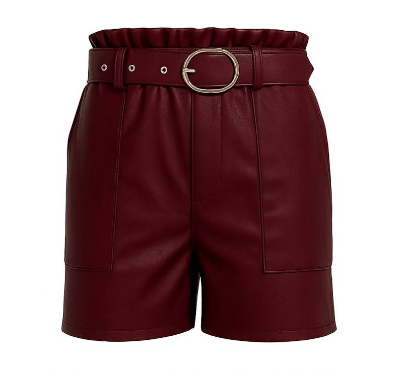 Mississhop Lederimitathose Damen Shorts aus Kunstleder mit Gürtel M.402 von Mississhop