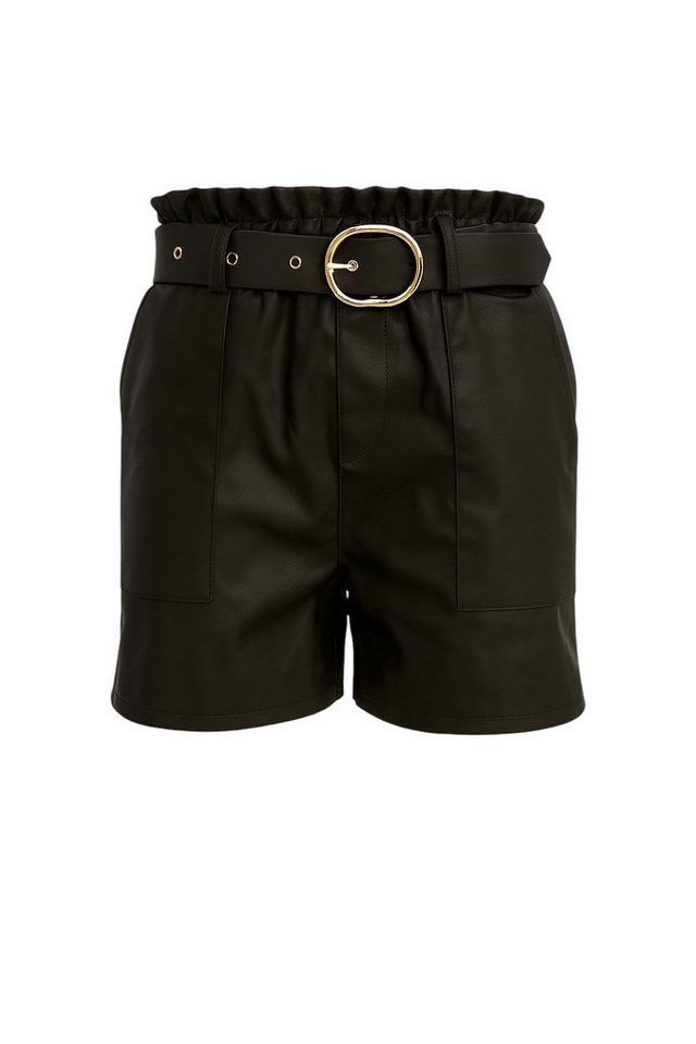 Mississhop Lederimitathose Damen Shorts aus Kunstleder mit Gürtel M.402 von Mississhop