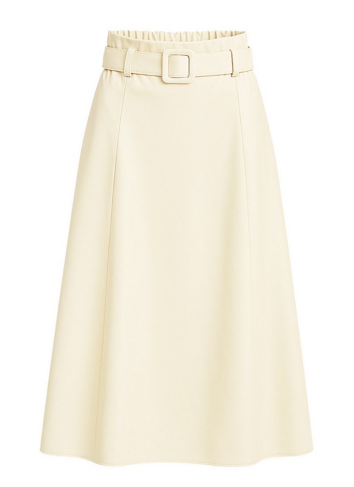 Mississhop Lederimitatrock Damen A-Linien Rock mit Gürtel – Kunstleder M.401 von Mississhop