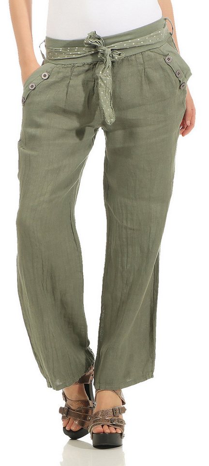 Mississhop Leinenhose Damen 100 % Leinen Freizeithose M.269 von Mississhop
