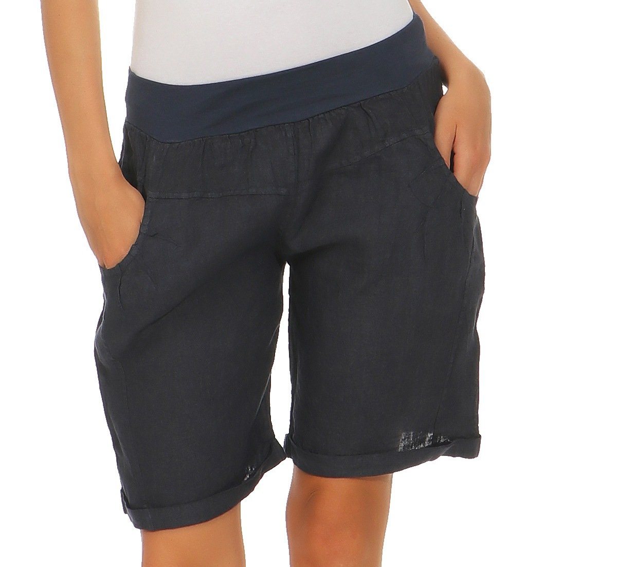 Mississhop Leinenhose Leinenshorts Bermuda 100 % Leinen kurze Hose 276 von Mississhop