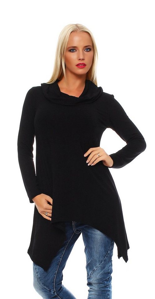 Mississhop Rollkragenpullover Tunika Langarmshirt mit Rollkragen assymetrisch M.Elen Mississhop Rollkragenpullover Tunika Langarmshirt mit Rollkragen assymetrisch M.Elen von Mississhop
