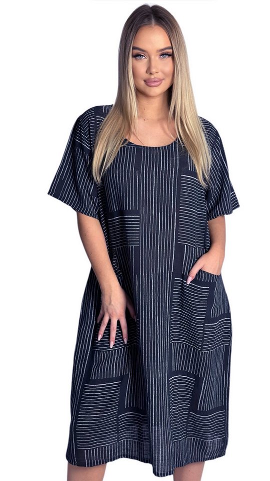 Mississhop Sommerkleid Baumwollkleid 100 % Baumwolle Casual Shirtkleid Strandkleid M.377 von Mississhop
