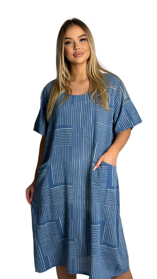 Mississhop Sommerkleid Baumwollkleid 100 % Baumwolle Casual Shirtkleid Strandkleid M.377 von Mississhop