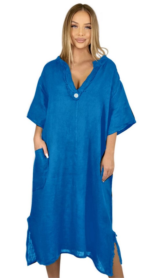 Mississhop Sommerkleid Dame Kleid Sommerkleid 100% Leinen M.3093 Mississhop Sommerkleid Dame Kleid Sommerkleid 100% Leinen M.3093 von Mississhop