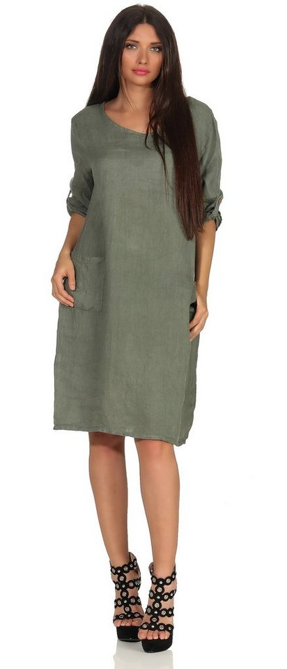 Mississhop Sommerkleid Leinenkleid Damenkleid 100% Leinen M.306 von Mississhop