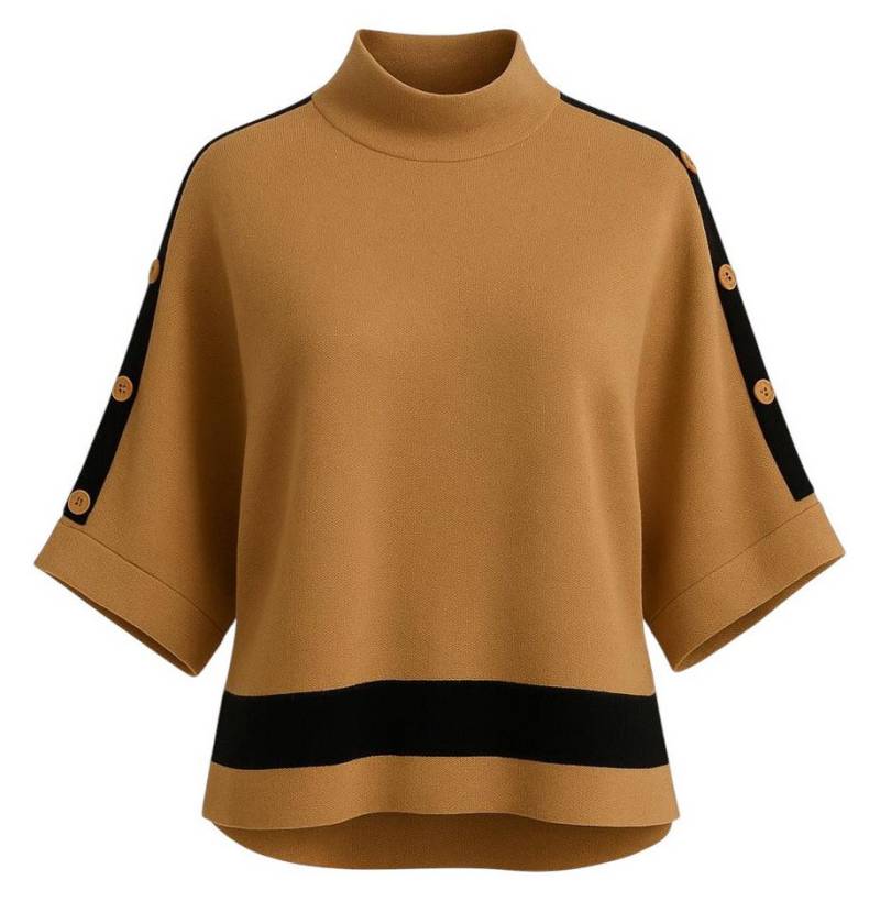 Mississhop Stehkragenpullover Damen Feinstrickpullover mit Knopfleiste M.415 von Mississhop