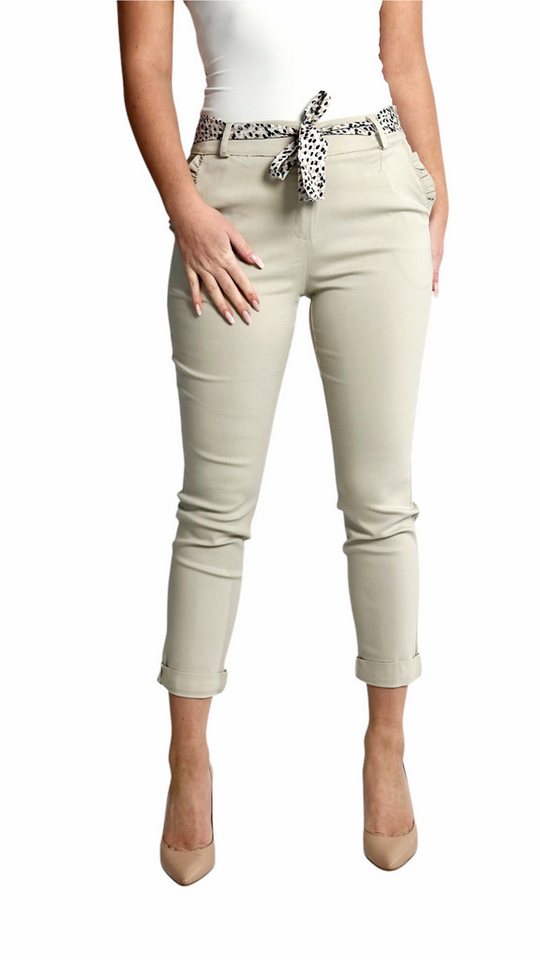 Mississhop Stretch-Hose Female Damen Stretch Klassische Chino Hose mit gemustertem Tuch M. 366 von Mississhop