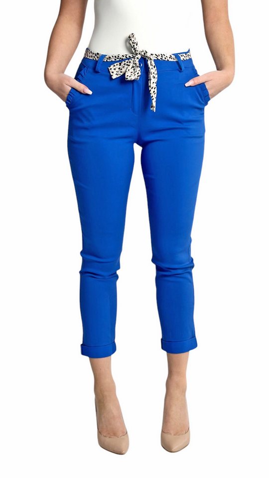 Mississhop Stretch-Hose Female Damen Stretch Klassische Chino Hose mit gemustertem Tuch M. 366 von Mississhop