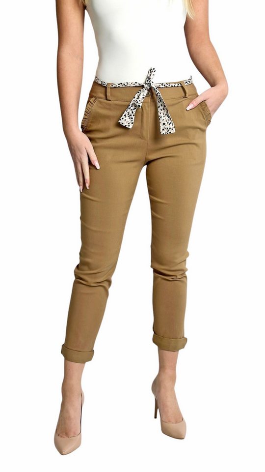 Mississhop Stretch-Hose Female Damen Stretch Klassische Chino Hose mit gemustertem Tuch M. 366 von Mississhop