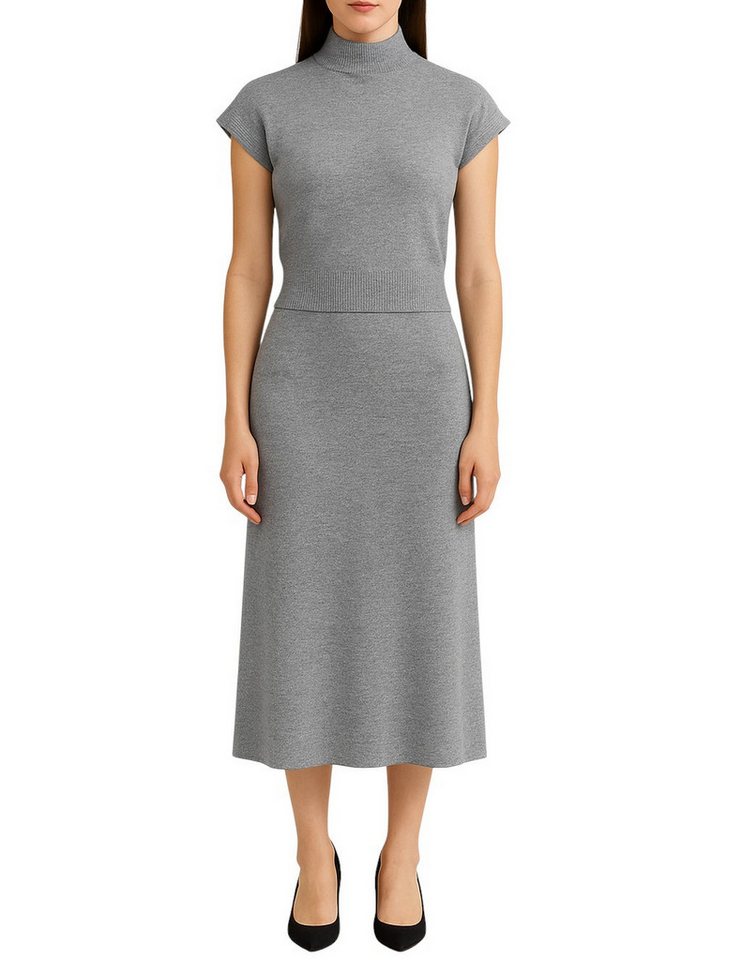 Mississhop Strickkleid Damen Strick Zweiteiler – Pullover mit kurzem Arm & Midirock M. 407 von Mississhop