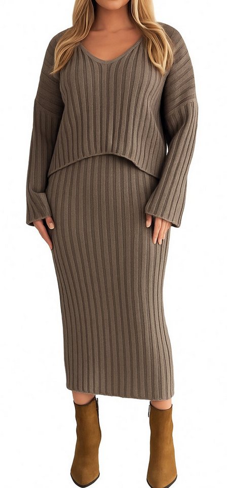 Mississhop Strickkleid Strickkleid Strickanzug Rock Pullover Damen M.3079 von Mississhop