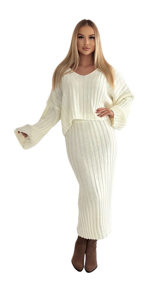 Mississhop Strickkleid Strickkleid Strickanzug Rock Pullover Damen M.3079 von Mississhop