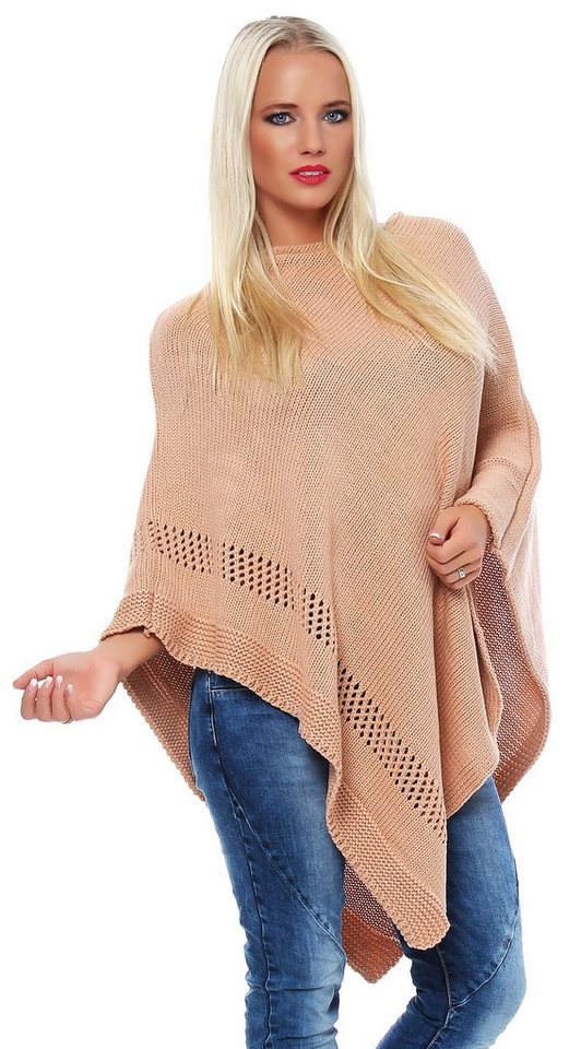 Mississhop Strickponcho Damen Poncho Cape Überwurf Strickponcho M.3004 von Mississhop