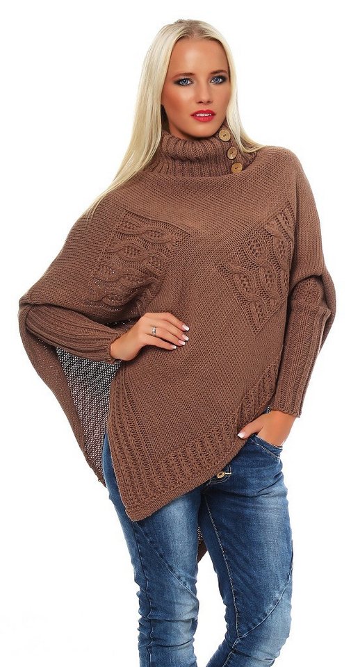 Mississhop Strickponcho Poncho Strick Sweatshirt Pullover Umhang Überwurf Mississhop Strickponcho Poncho Strick Sweatshirt Pullover Umhang Überwurf von Mississhop