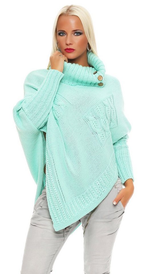 Mississhop Strickponcho Poncho Strick Sweatshirt Pullover Umhang Überwurf M. 3001 von Mississhop